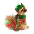 Red and Green Christmas Dog Tutu Skirt (XS) Online Hot Sale