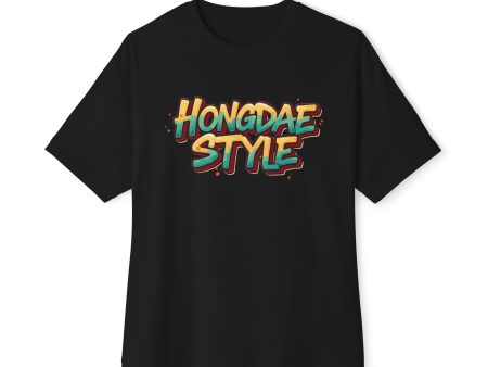 Hongdae style Unisex Oversized Boxy Tee  - EmpressKorea Online Hot Sale