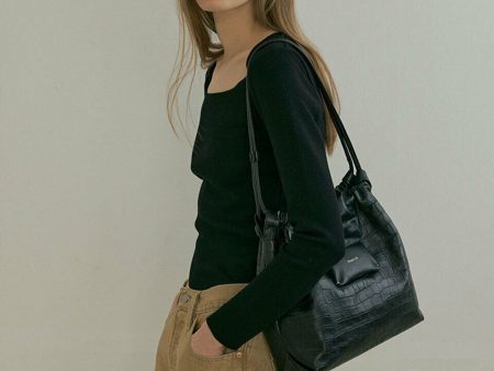 DeMAKER Miel shoulder bag-croco black For Cheap