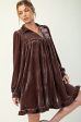 Easel Mocha Plus Size Velvet Ruffle Bottom Dress Discount