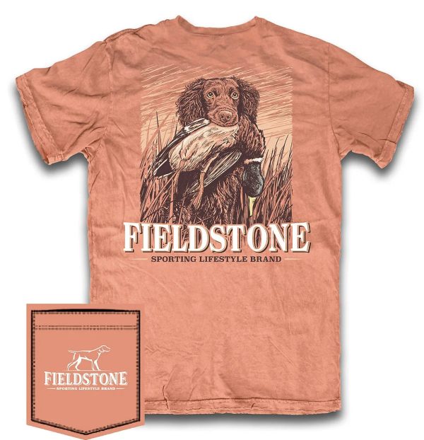 Fieldstone Youth Tee Fetch Em Up Terracotta on Sale