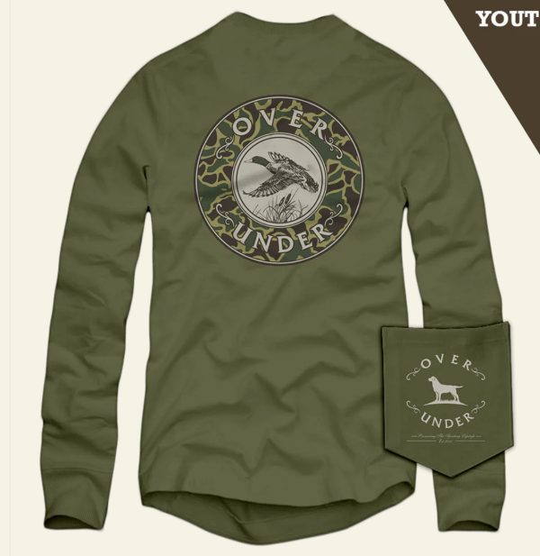 Over under L S youth mallard shoot II tee - moss Cheap