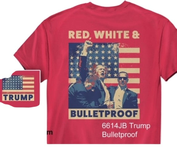 Trump Bulletproof T Shirt Red For Cheap