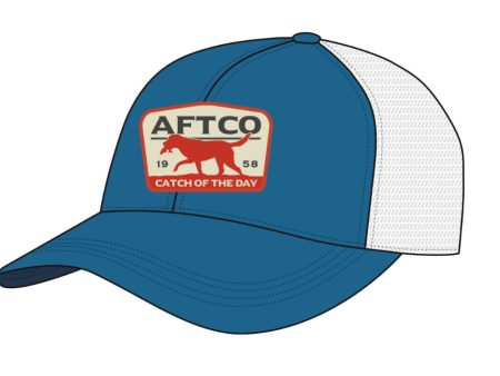 Aftco Fetch LP Trucker Hat Blue MC1084 Hot on Sale