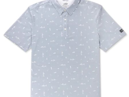 Aftco  Cypress Printed Men’s  Polo Harbor Grey  M64225 For Discount