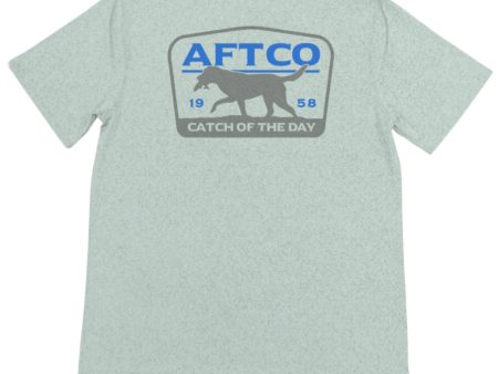 Aftco Fetch Seafoam Heather Men’s S S Tee MT3481 Fashion