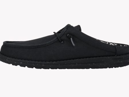 Heydude Wally Slip Stretch Canvas Black Black Shoes For Cheap