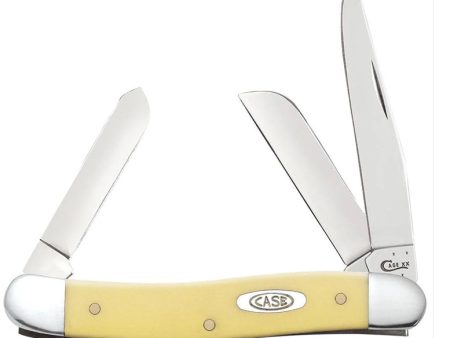 Case synthetic yellow medium stockman knife Fashion