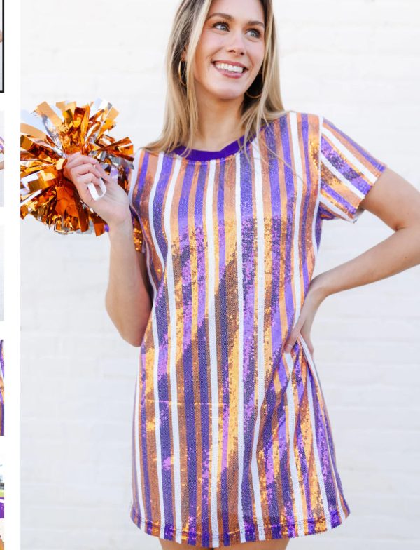 Mary Square Dress Julia Orange & Purple Cheap