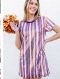 Mary Square Dress Julia Orange & Purple Cheap